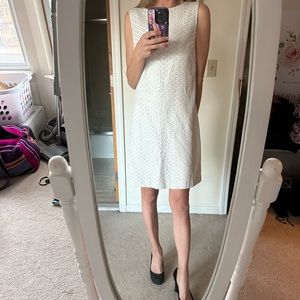 Pink Tartan light grey/white eyelet sleeveless dress Size 6